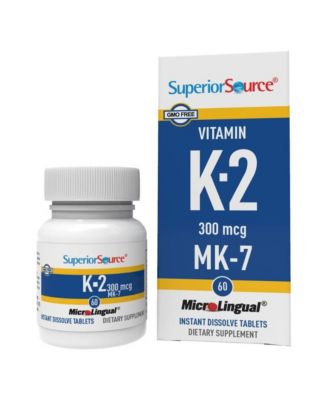 Superior Source Vitamin K2 MK-7 (Menaquinone-7) 300 mcg - 60 Sublingual Dissolving Tablets