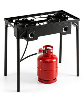 HONGGE 160000 BTU 2 Burner Propane Camping Stove with Regulator Hose