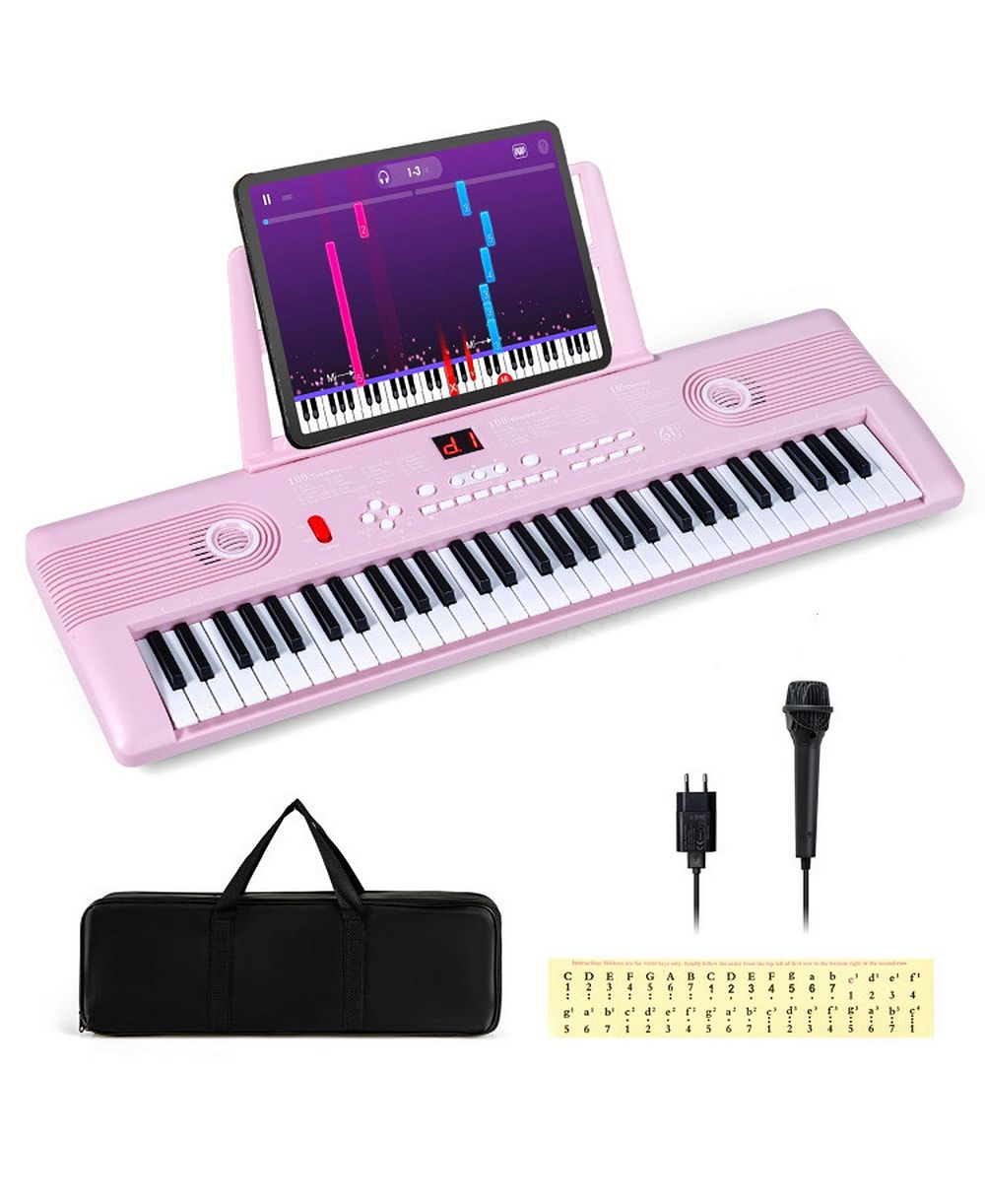 HONGGE 61-Key Portable Digital Keyboard Piano with Carry Bag
