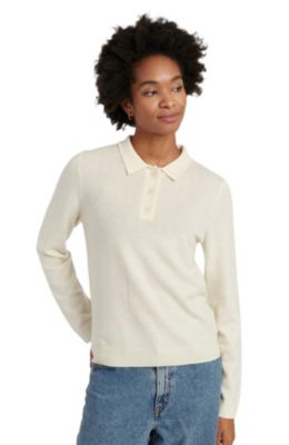 Chinti & Parker Women's Long-Sleeve Polo Classic-Fit Wool/Cashmere Blend Sweater