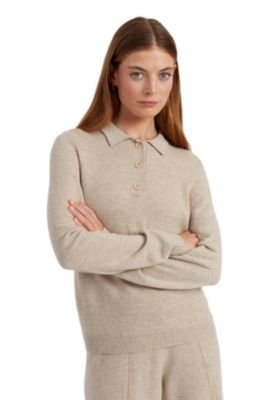 Chinti & Parker Women's Long-Sleeve Polo Classic-Fit Wool/Cashmere Blend Sweater