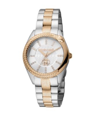 Часы Roberto Cavalli Women's Snake Core Quartz двухцветные из нержавеющей стали