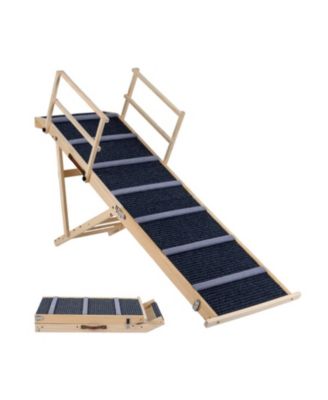 SUGIFT 6-Level Height Adjustable Foldable Pet Ramp for High Bed Couch 24.5-30 in