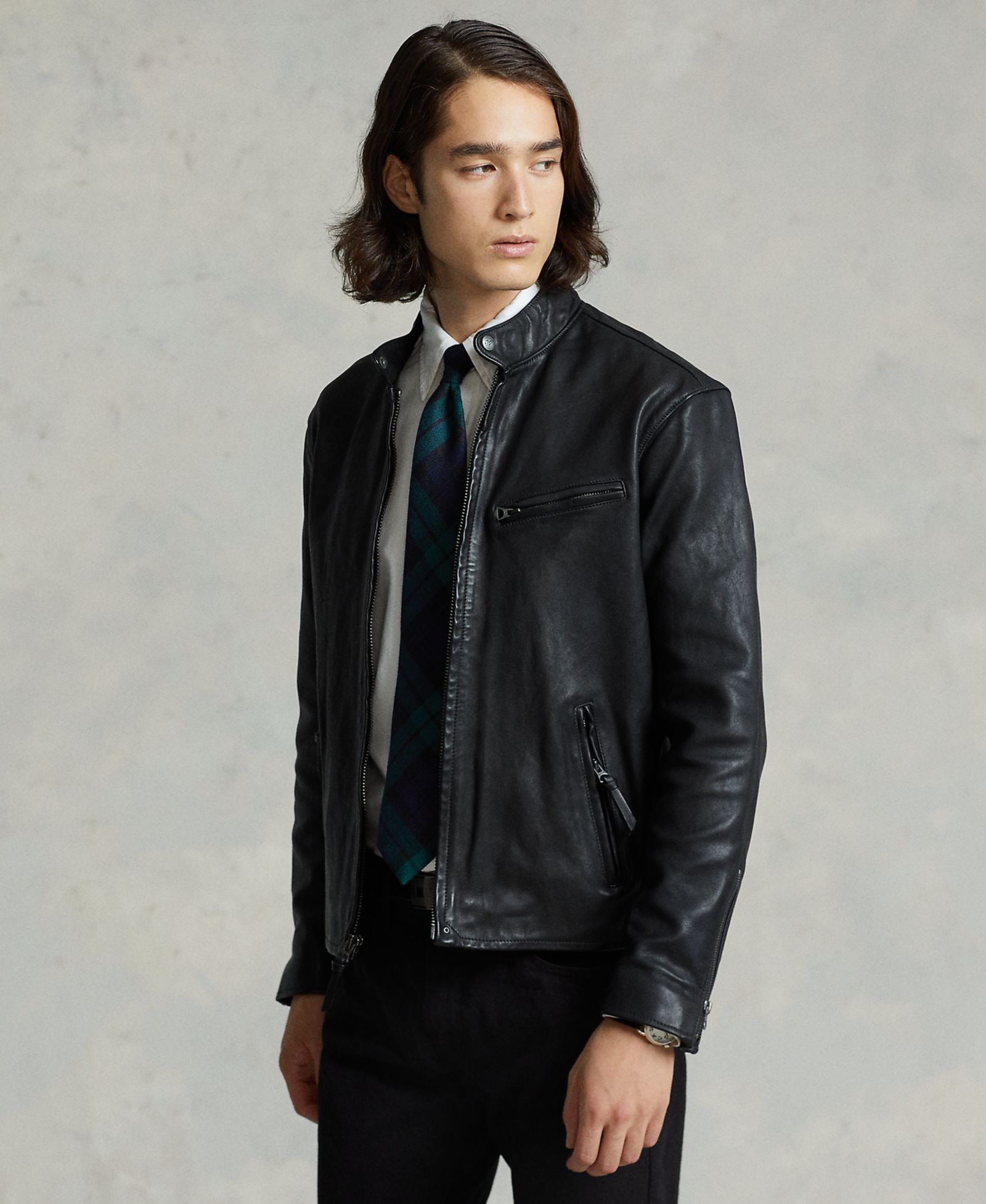 Polo Ralph Lauren Men's Café Racer Leather Jacket