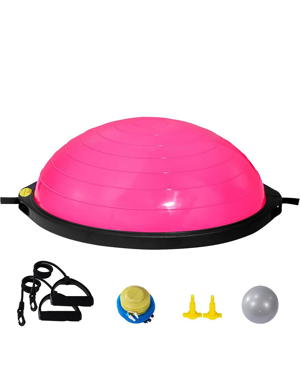 HONGGE Large 26 in Half Balance Ball Trainer 1500 lbs Capacity with Resistance Bands and Foot Pump