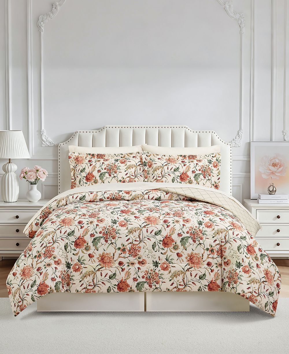 Macy's Helena Floral  Reversible Microfiber 8-Piece Comforter Sets