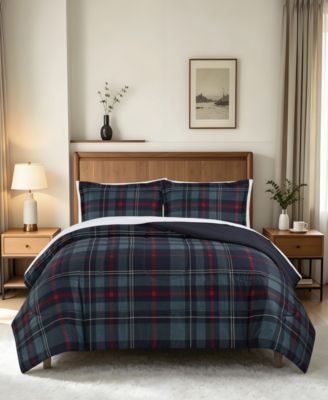 Macy's Danny Plaid Reversible Microfiber 3-Piece Comforter Sets
