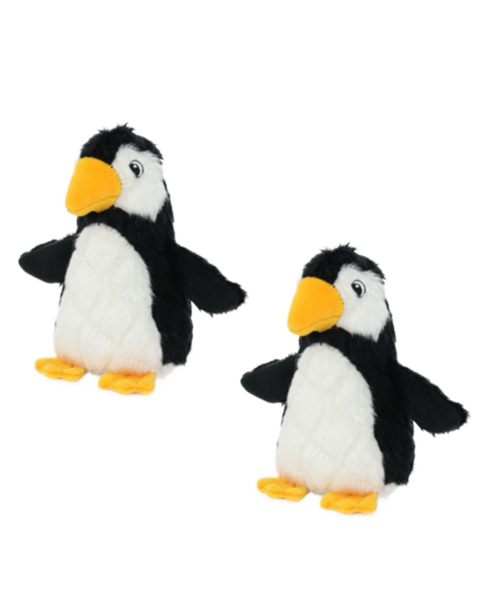 Mighty Jr Arctic Penguin 2 Pack, Durable Plush Squeaky Dog Toy
