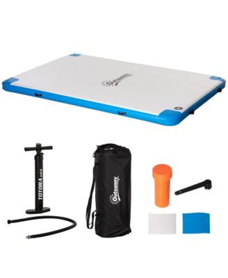 HIKEEN 10' x 7' Inflatable Dock Platform with Air Pump and Backpack, For Pool Beach Ocean