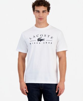 Мужская футболка Lacoste классического кроя с круглым вырезом и графическим принтом