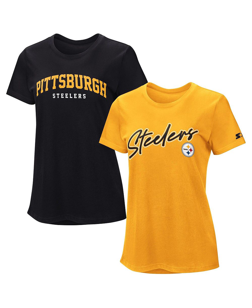 Женская футболка Starter Black/Gold Pittsburgh Steelers Combo Pack