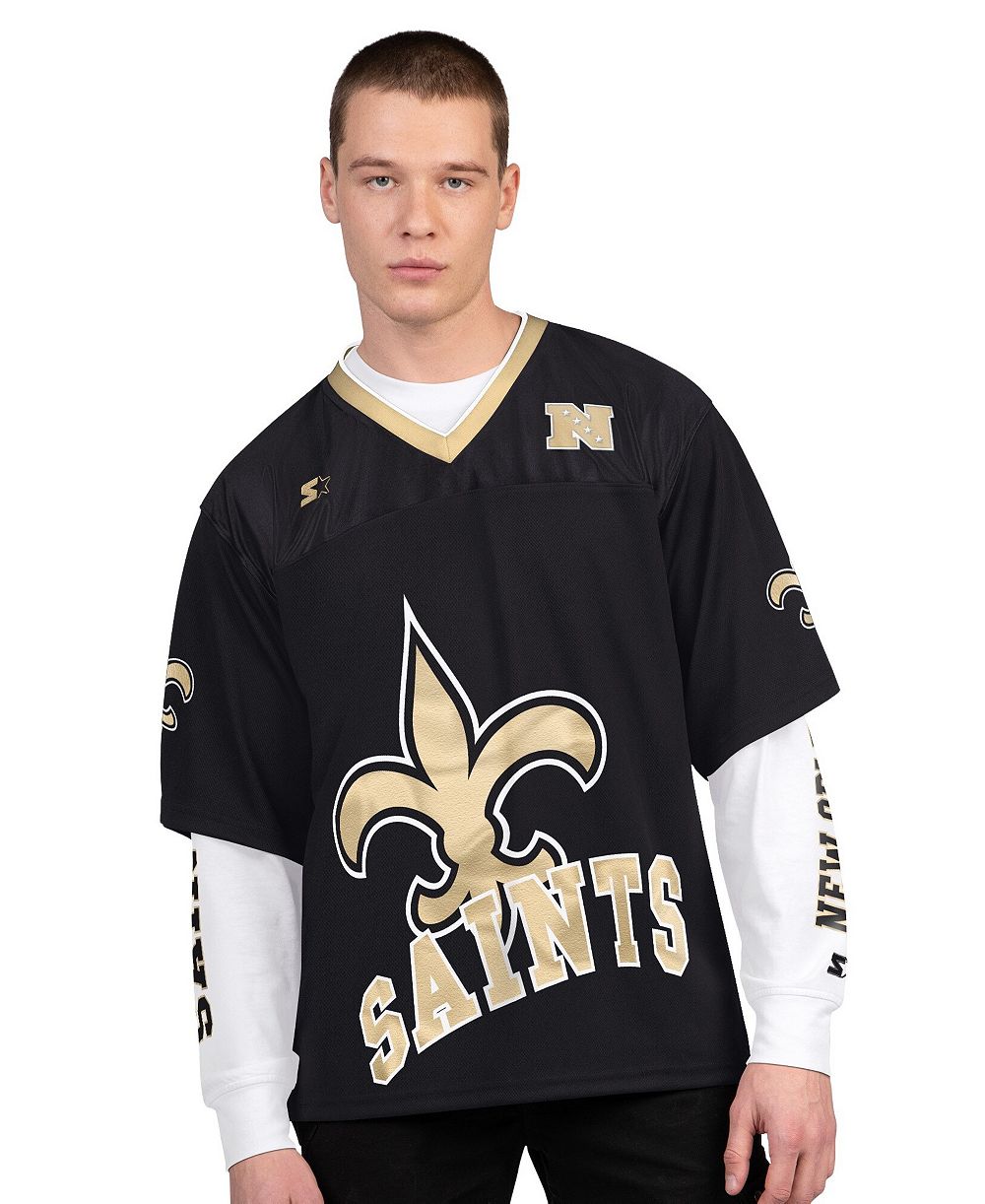 Мужской комплект футболок Starter Black/White New Orleans Saints Short Sleeve Long Sleeve Combo Pack