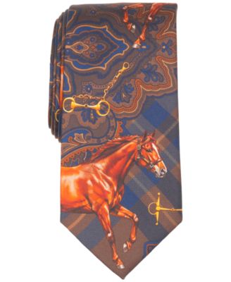 Club Room Men's Equestrian Royal Print Silk Tie