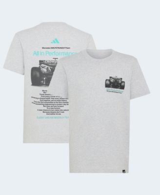 Adidas Big Boys and Girls Gray Mercedes-AMG Petronas F1 Team Graphic T-Shirt