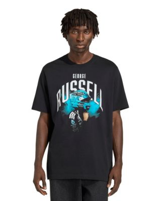 Adidas Men's George Russell Black Mercedes-AMG Petronas F1 Team Graphic T-Shirt