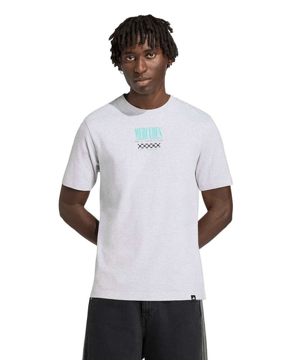 Adidas Men's Heather Gray Mercedes-AMG Petronas F1 Team Graphic T-Shirt