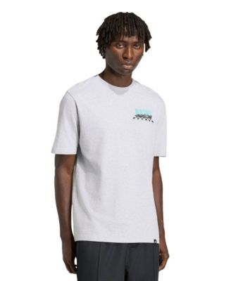 Adidas Men's Heather Gray Mercedes-AMG Petronas F1 Team Angled Graphic T-Shirt