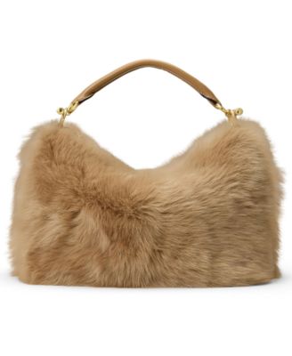 Lauren Ralph Lauren маленькая сумка через плечо Blaike из замши с отделкой из овчины