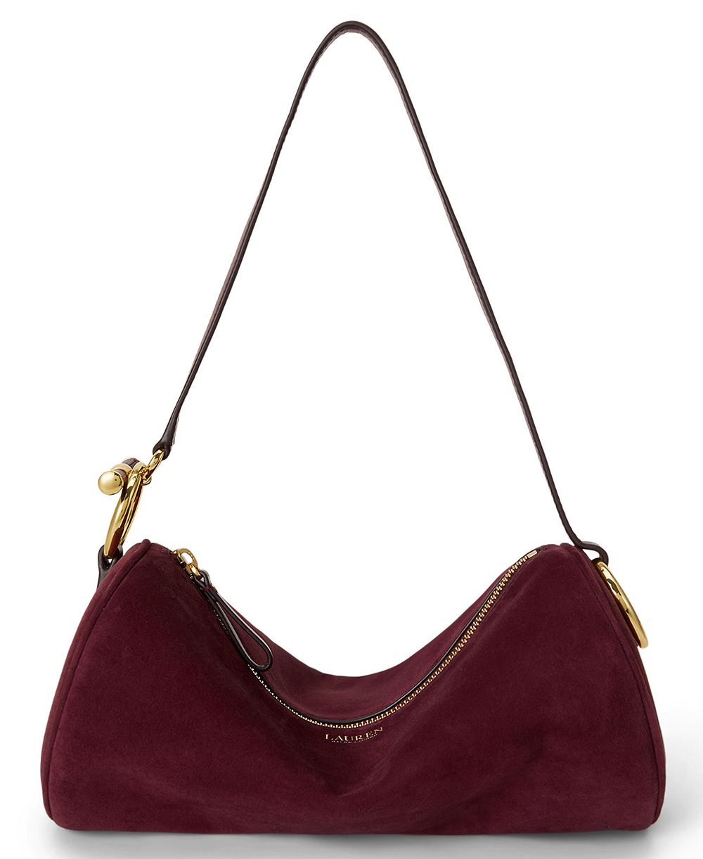 Lauren Ralph Lauren Suede Small Blaike Barrel Bag