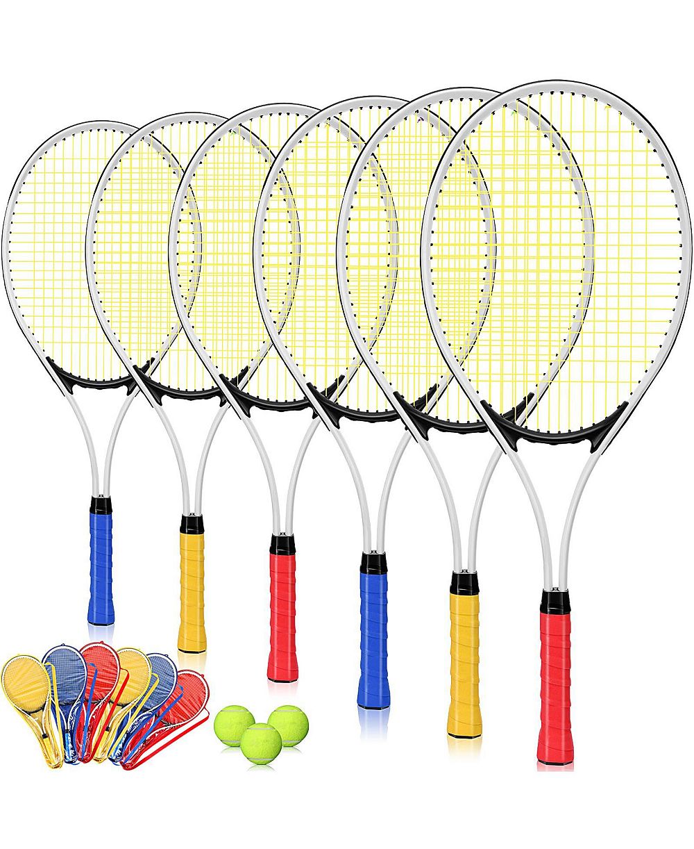AOFAR 6 Tennis Rackets Set For Adult Beginner With Balls Bag