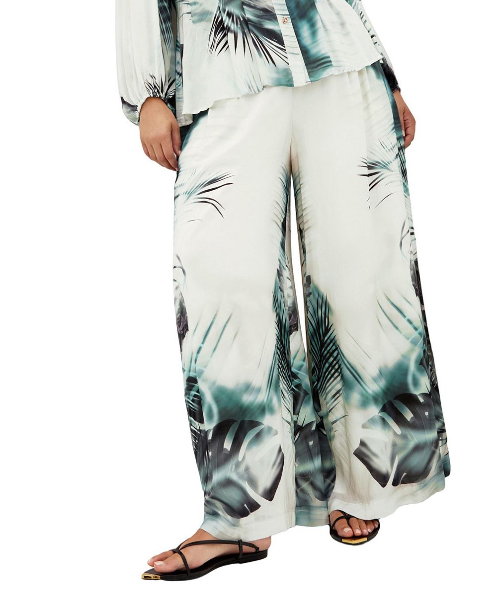 Женские широкие брюки CITY CHIC Plus Size Piper Palm Print