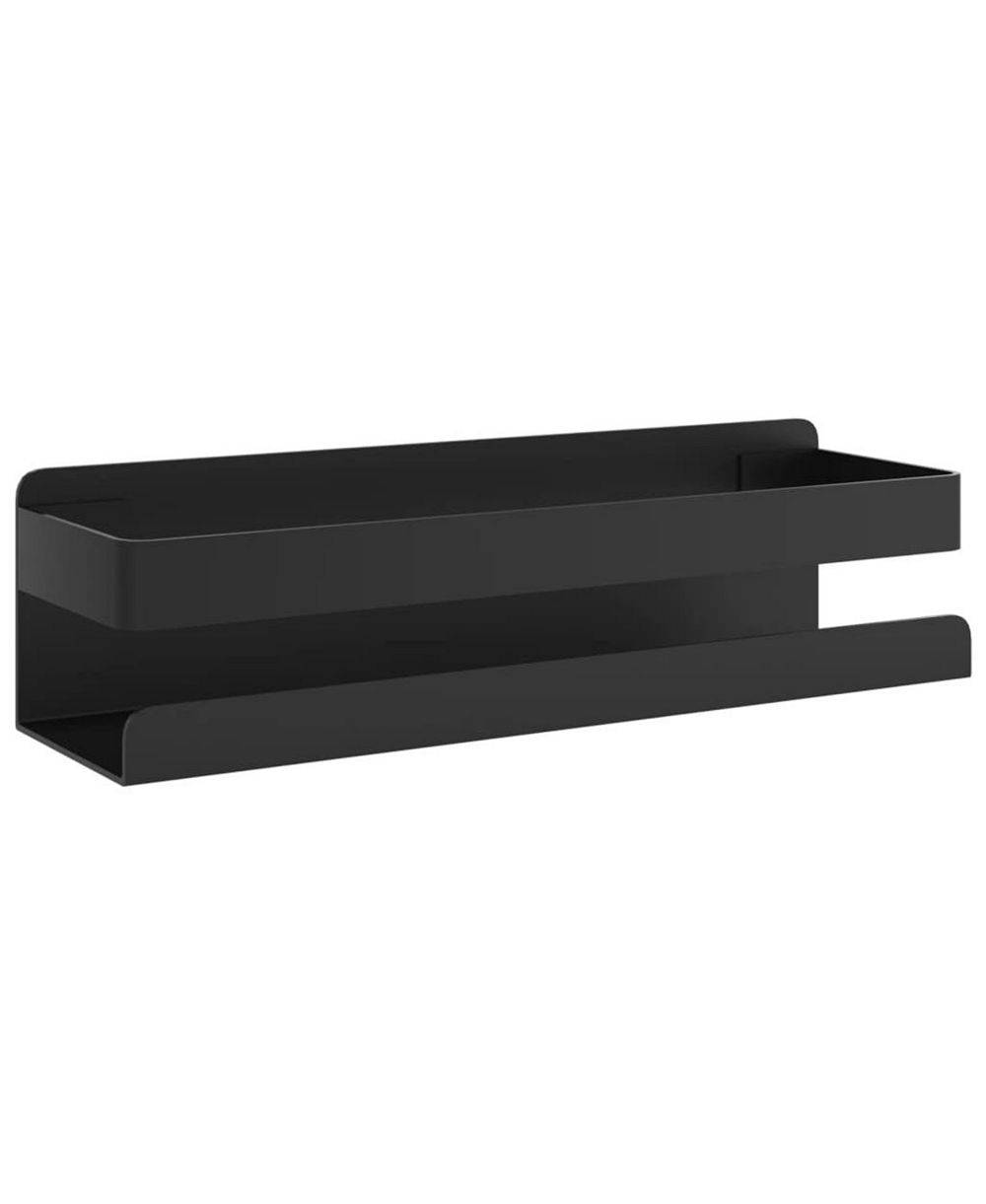 vidaXL Shower Shelf Matt Black 9.1"x2.6"x2.4" Brushed 304 Stainless Steel