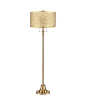Напольная лампа Possini Euro Design 360 Lighting Dyna, высота 58", античная латунь, абажур с лазерной резкой, 2 лампы