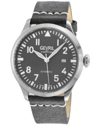 Gevril Мужские швейцарские часы Vaughn Swiss Automatic с итальянским кожаным ремешком