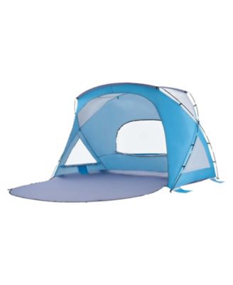 HONGGE Portable Beach Tent Sun Shelter for 6 People UPF 50 Plus with Sand Pockets and Carrying Bag