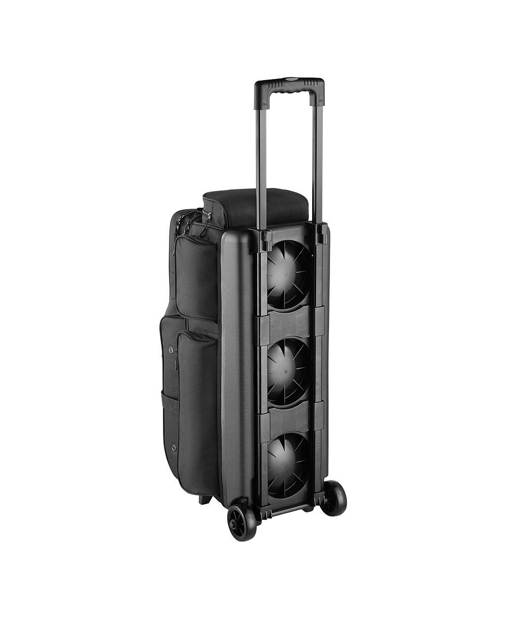 HONGGE Double Roller 3 Ball Bowling Bag on Wheels Featuring Shoe Storage and Oversized Accessory Pocket