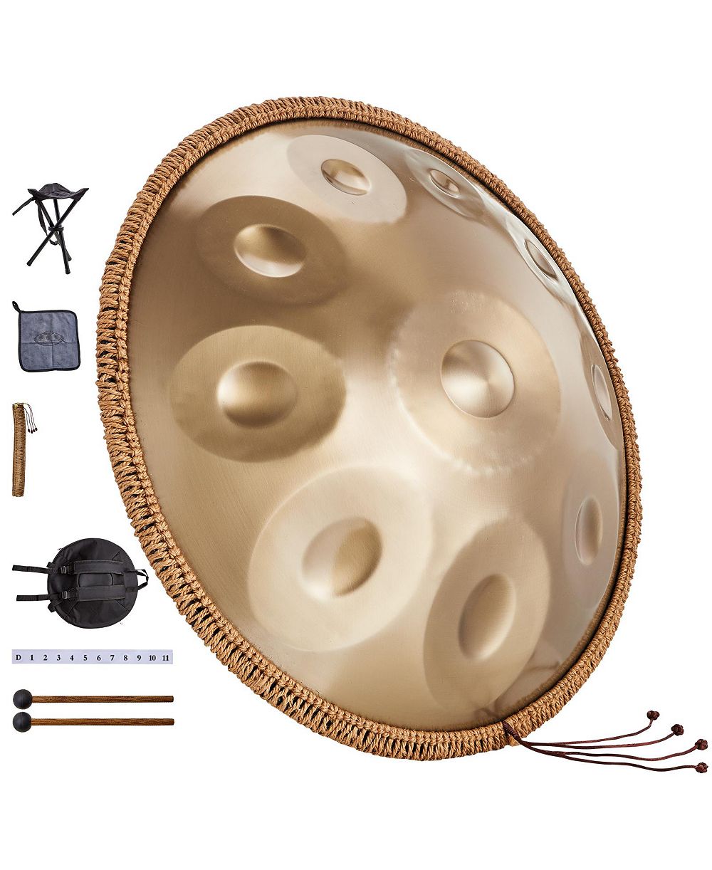 HONGGE 22-дюймовая стальная ручная барабанная установка Handpan, 10 нот, ре-минор