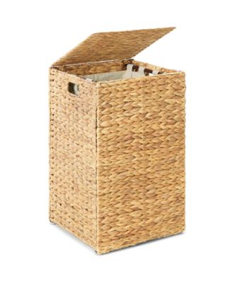 Best Choice Products Small Laundry Hamper With Lid, Handwoven Laundry Basket, With Washable Liner and Handles
