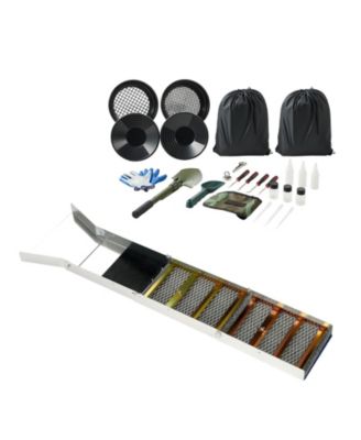 SUGIFT 50in 3-in-1 Folding High Banker Gold Sluice Box 26-Piece Portable Prospecting Kit