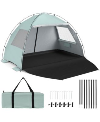 Costway Beach Tent Sun Shelter with Canopy Pop-Up 5-6 Person UPF50+ Sun