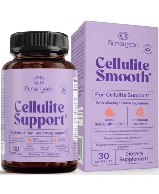 Sunergetic SOD B Dimpless Cellulite Supplement for Women, Melon Superoxide Dismutase, Skin Firming & Smoothing, Collagen Support, 30 Capsules
