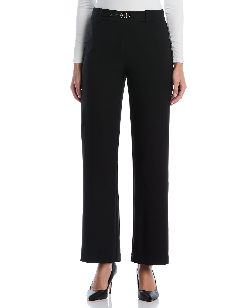 Rafaella Petite Novelty Pull-On Wide-Leg High-Rise Pants