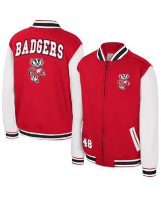 Big Boys and Girls Colosseum Red Wisconsin Badgers Grand Tour Full-zip Bomber Jacket