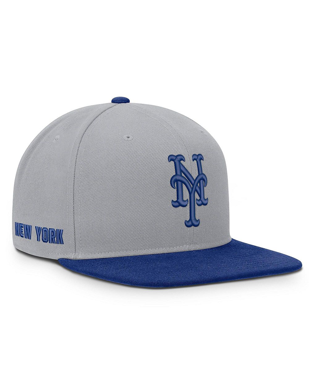 Мужская кепка Nike с козырьком-snapback для New York Mets, цвета серый/синий, технология Dri-FIT