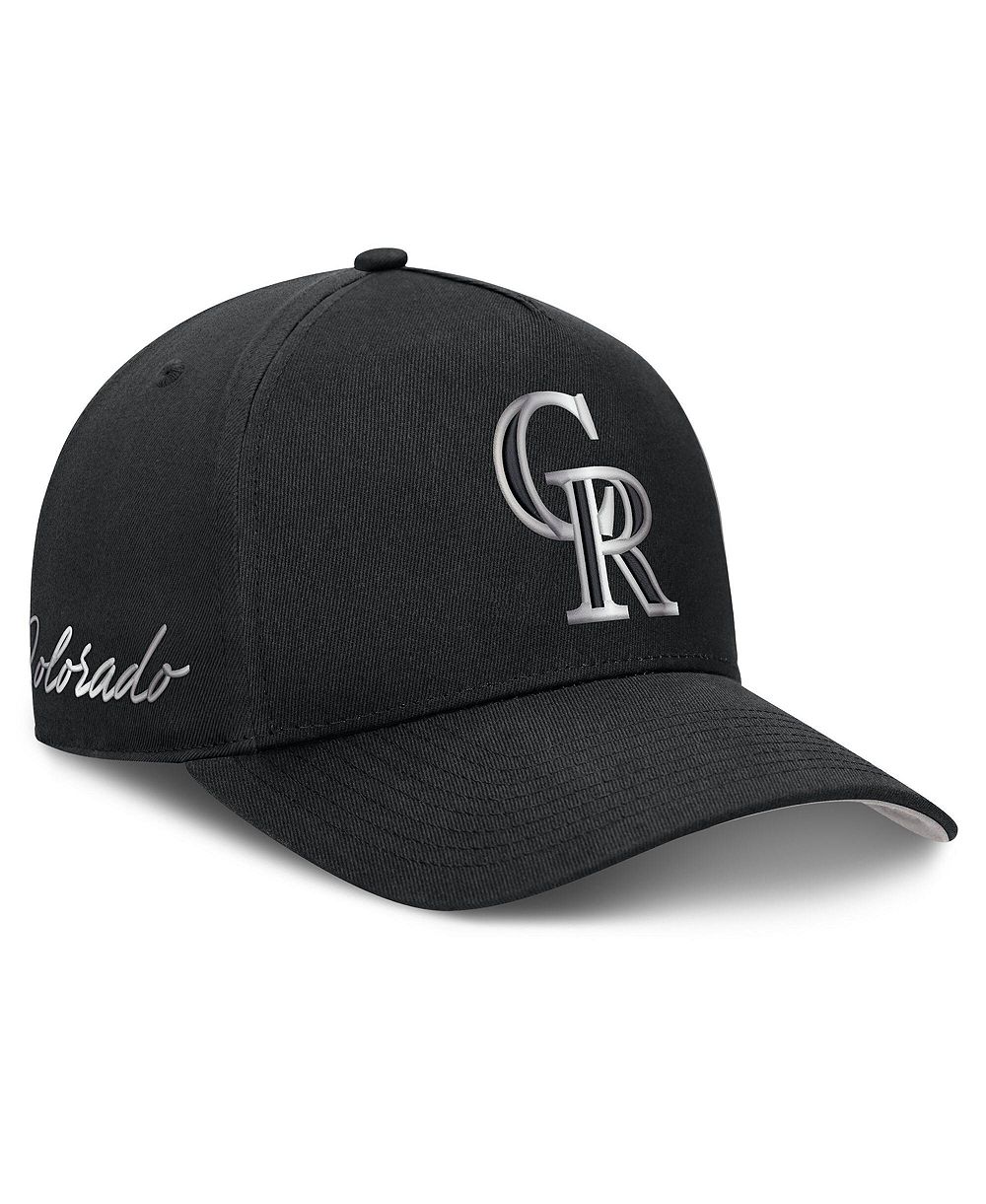 Men's Nike Black Colorado Rockies Rise Dri-FIT A-Frame Adjustable Hat