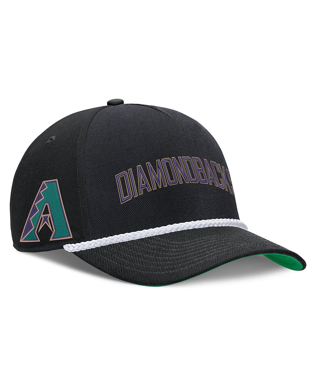 Мужская черная регулируемая кепка Nike Arizona Diamondbacks Cooperstown Collection Rise