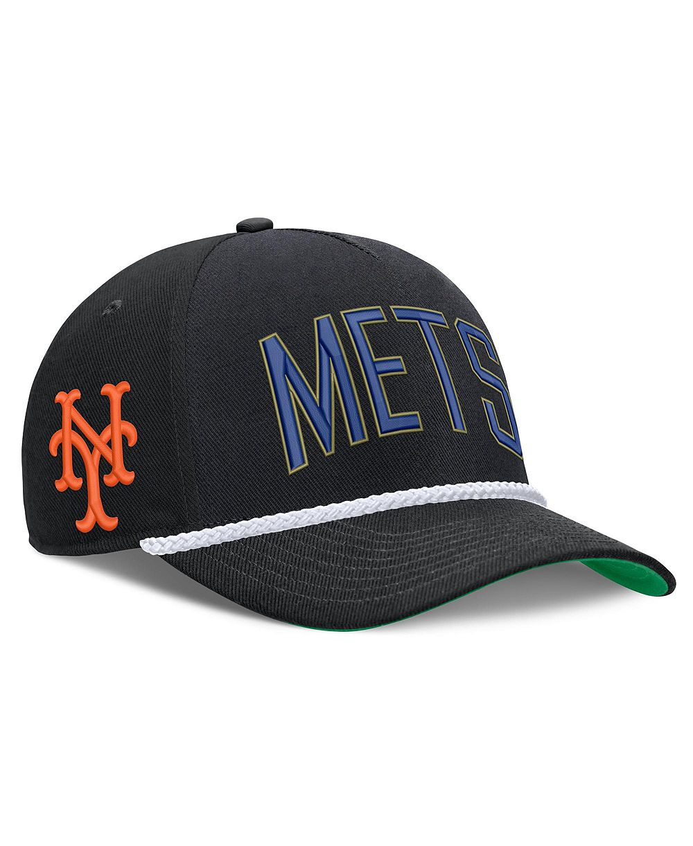 Men's Nike Black New York Mets Cooperstown Collection Rise Adjustable Hat