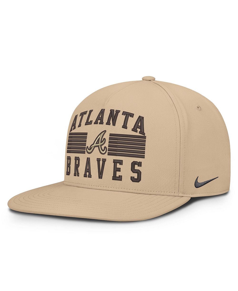 Nike Мужская кепка Desert Pro AeroBill Dri-FIT Snapback, цвет Khaki, Atlanta Braves