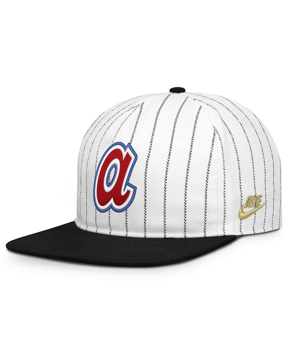 Мужская кепка Nike Pro Adjustable Atlanta Braves Cooperstown Collection White/Black