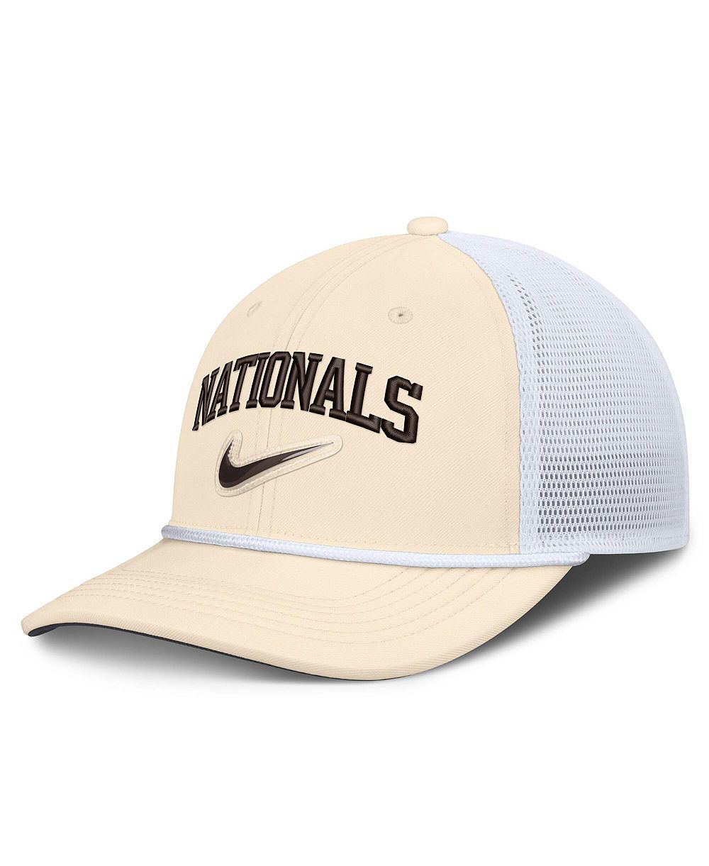 Мужская кепка Nike Natural/White Washington Nationals Rise Dri-FIT Trucker регулируемая