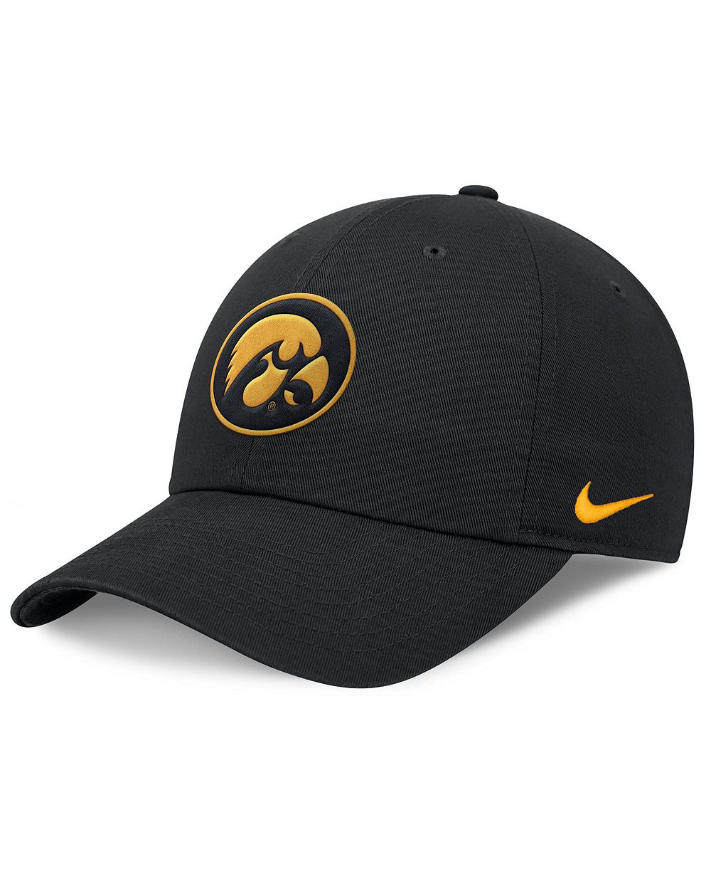 Men's Nike Black Iowa Hawkeyes Club Dri-FIT Adjustable Hat