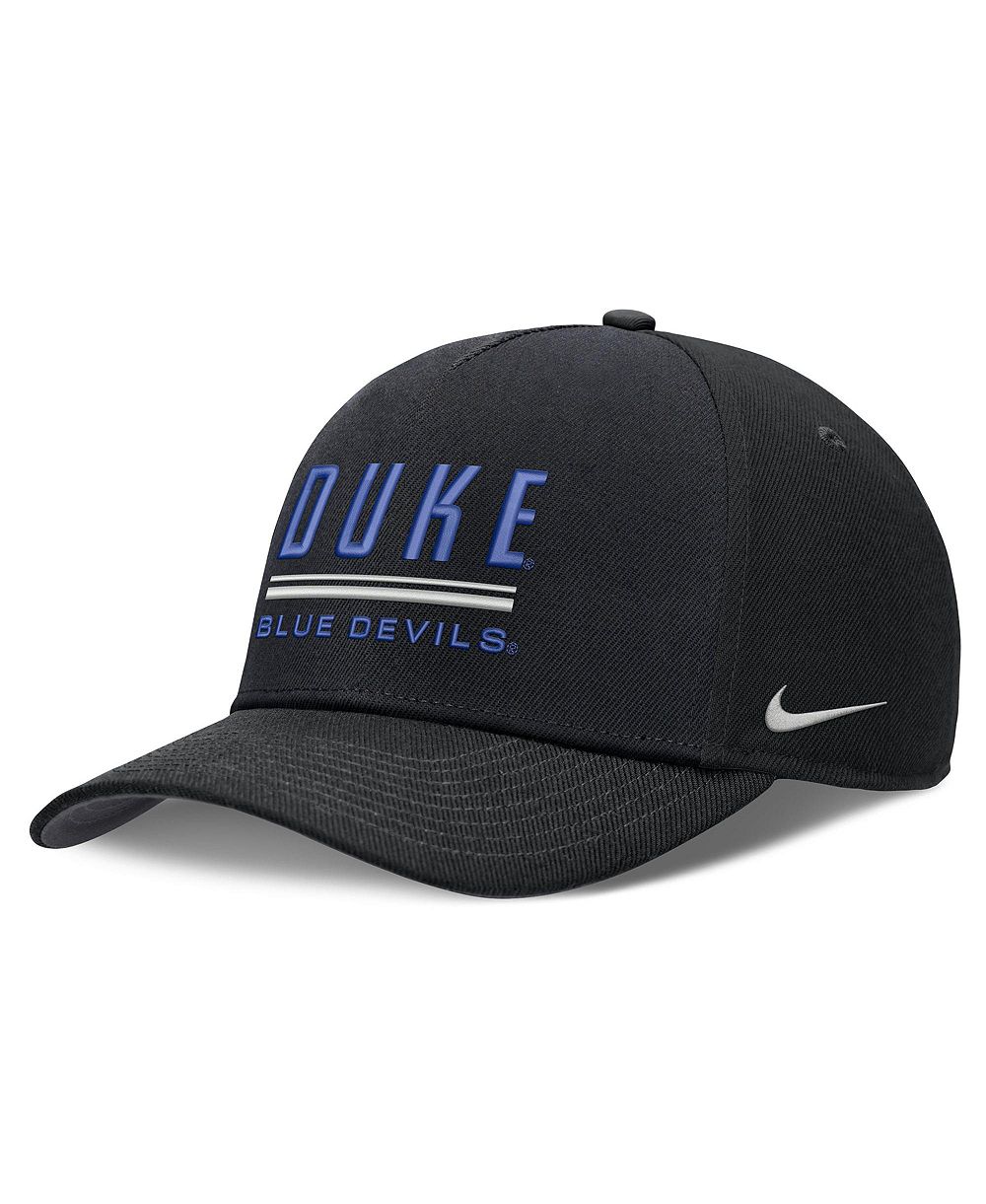 Мужская регулируемая кепка Nike Black Duke Blue Devils 2026 Sideline Dri-FIT Rise