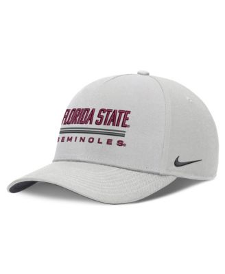 Men's Nike Gray Florida State Seminoles 2026 Sideline Dri-FIT Rise Adjustable Hat