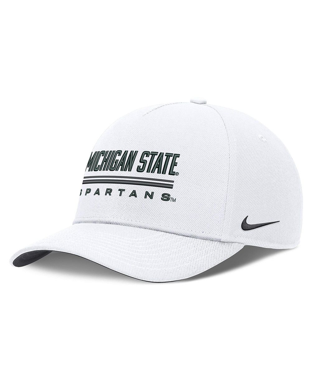 Men's Nike White Michigan State Spartans 2026 Sideline Dri-FIT Rise Adjustable Hat