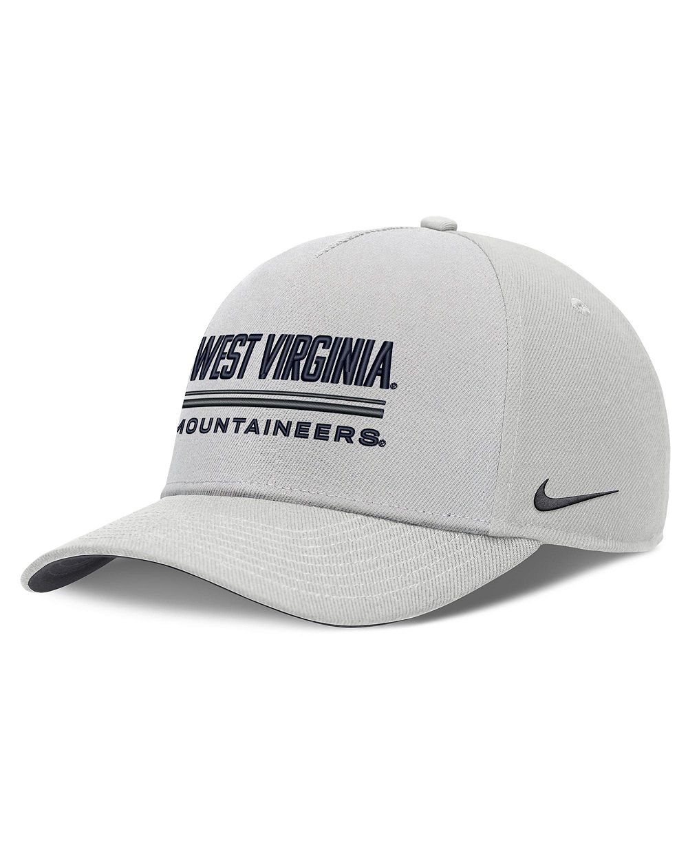 Мужская кепка Nike Gray West Virginia Mountaineers 2026 Sideline Dri-FIT Rise Adjustable