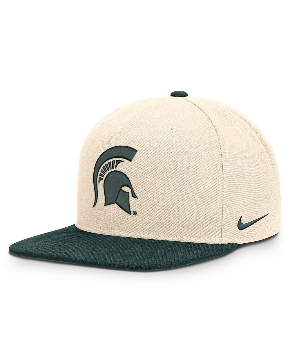 Мужская и женская кепка Nike Natural/Green Michigan State Spartans Campus Prep snapback